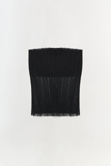 Womens | Emberly Strapless Plisse Top | Black