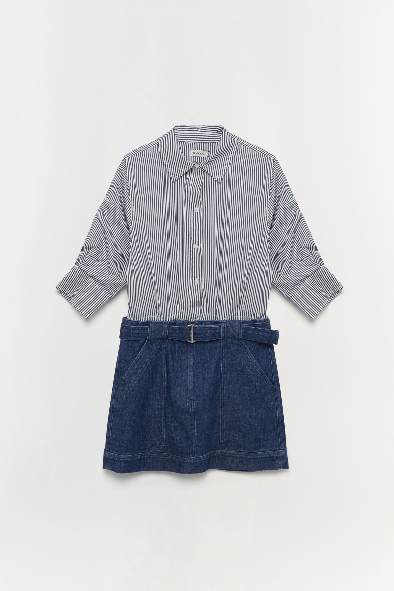 Womens | Harlowe Denim Mini Dress | Indigo Stripe Multi