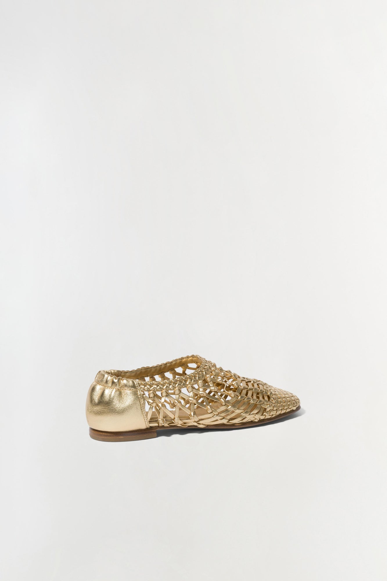 Womens | Eden Metallic Open Weave Flat | Gold