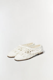Womens | Eden Open Weave Flat | Ivory