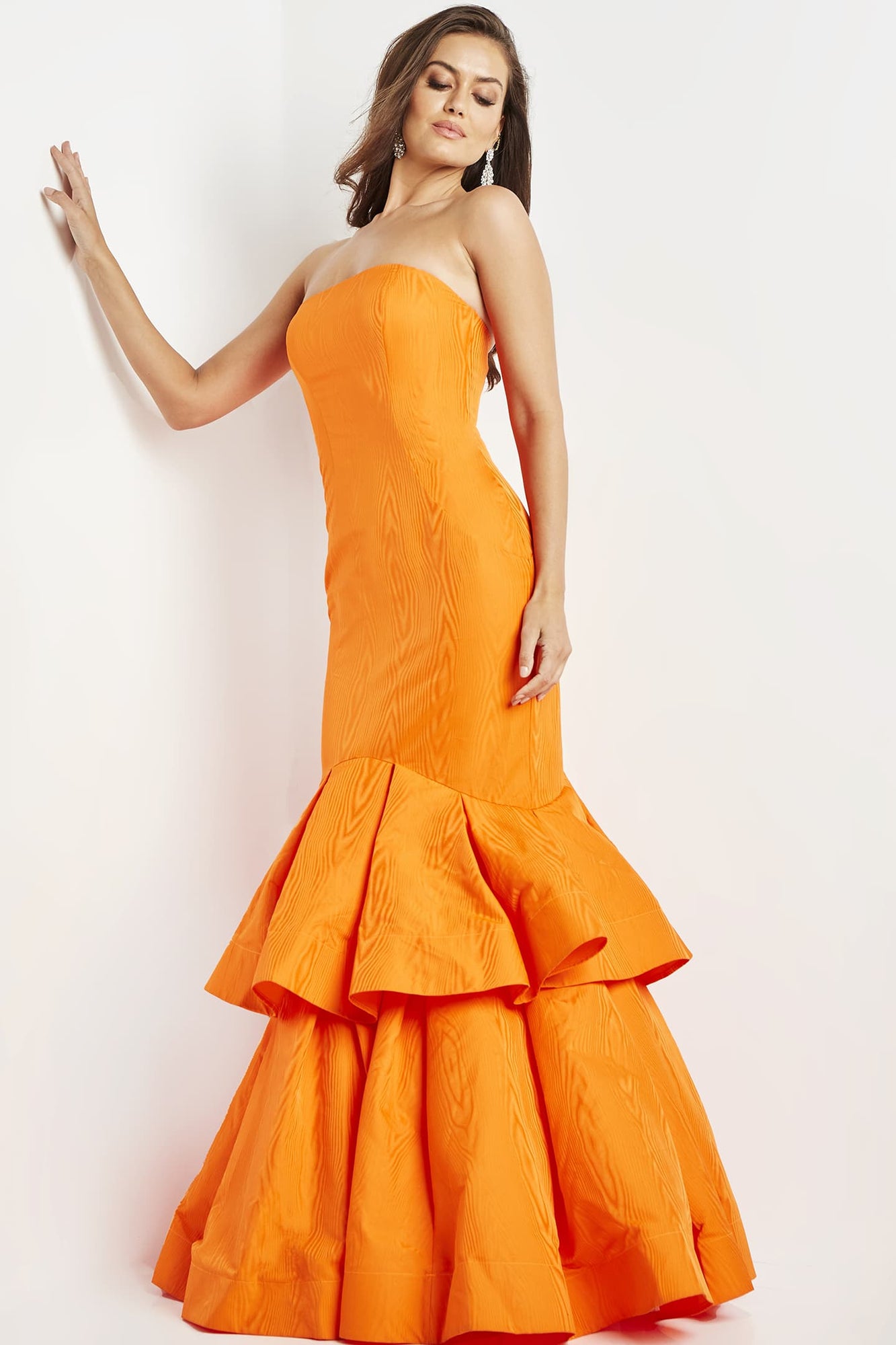 Strapless Satin Mermaid Dress | Orange