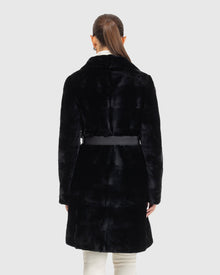 Sheared Mink Stroller Reversible To Silk | Black