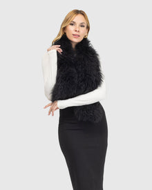 Select Lamb Pull-Through Scarf | Black (V1)