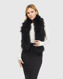 Select Lamb Pull-Through Scarf | Black (V1)