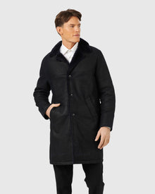 Men | Select Shearling Lamb Short Coat | Navy Pattern