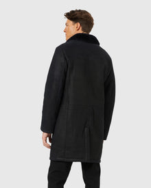 Men | Select Shearling Lamb Short Coat | Navy Pattern