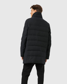 Men | Quilted Wool Stroller With Detachable Select Shearling Lamb Collar | Black