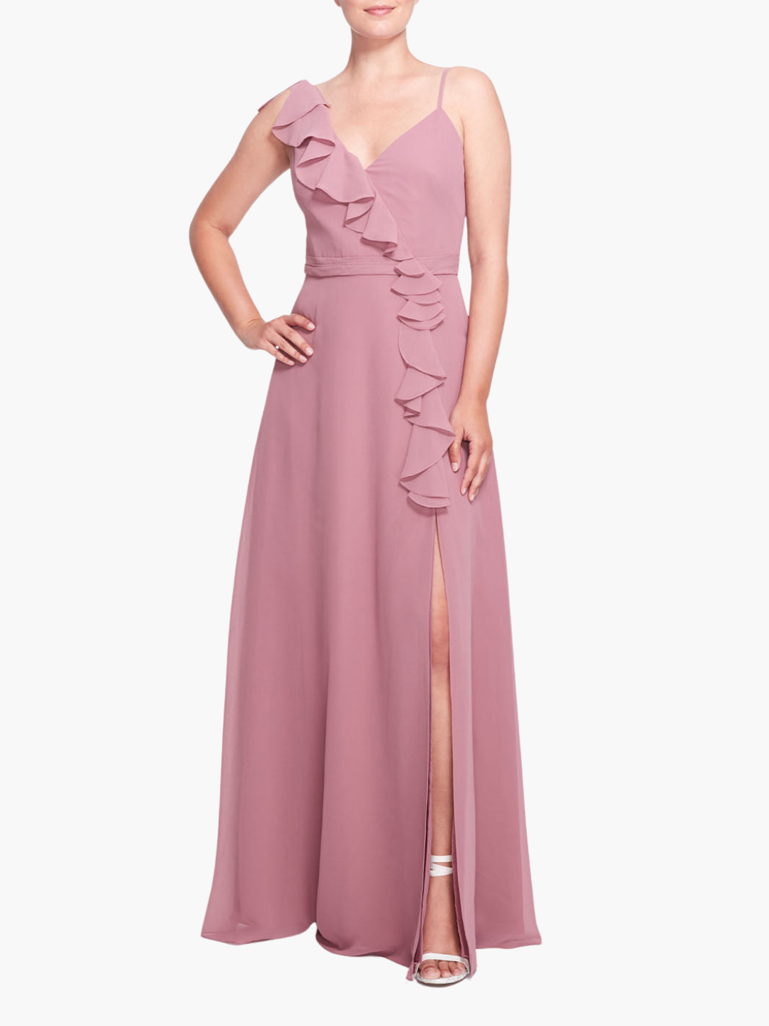 Siena Ruffle Cami Gown | Mauve