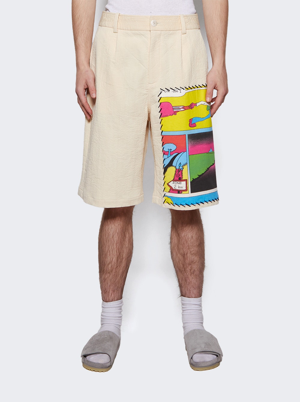 Men | The Elder Statesman | Ripple Pleat Virot Short | Ivory