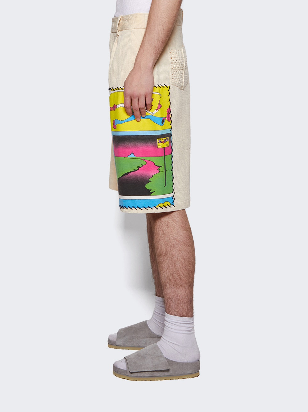 Men | The Elder Statesman | Ripple Pleat Virot Short | Ivory