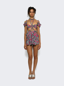 AREA | Rope Printed Cut-out Mini Dress | Fuchsia & Multicolor