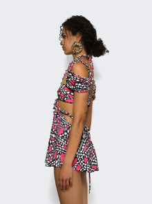 AREA | Rope Printed Cut-out Mini Dress | Fuchsia & Multicolor