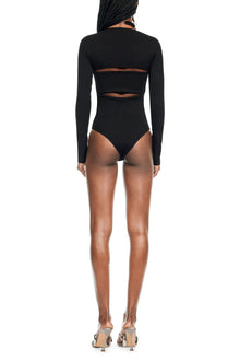 Chain Link Long Sleeve Bodysuit | Black