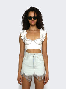 AREA | Poplin Ruffle Bustier | White
