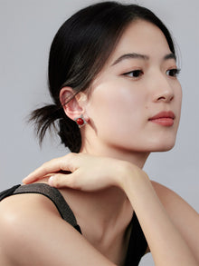 Earring | Silver/Red Agate