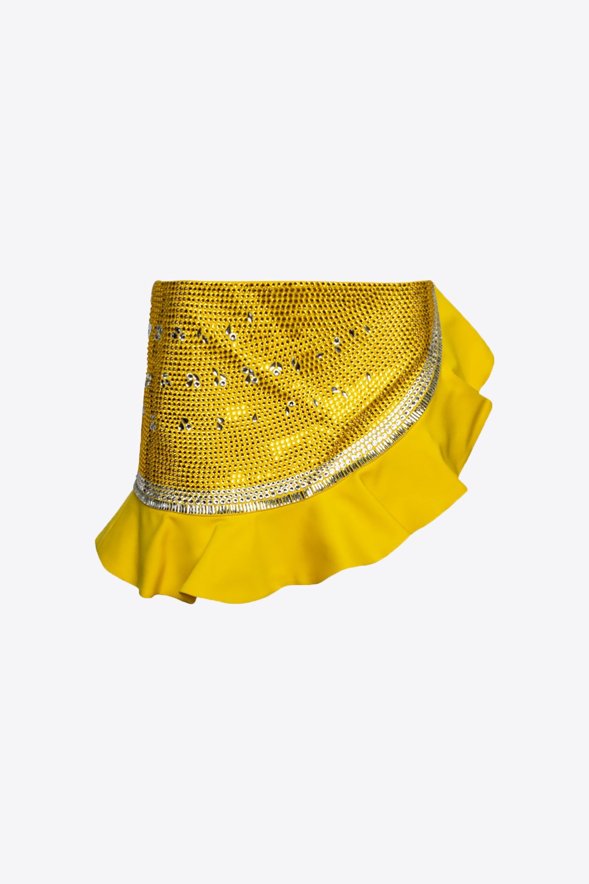 Crystal Watermelon Ruffled Mini Skirt | Yellow