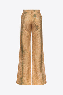 Crystal Button Fur Printed Jeans