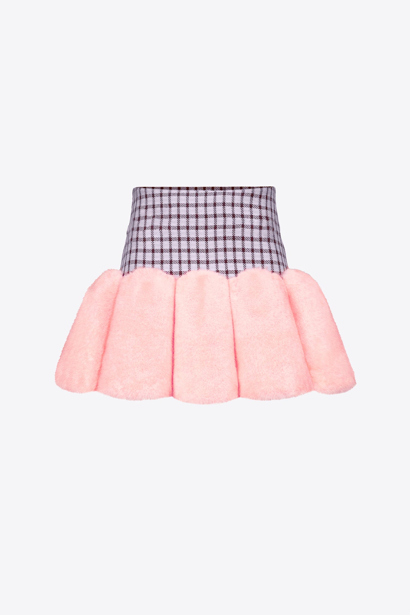 Faux Fur Godet Mini Skirt | Lilac Multi