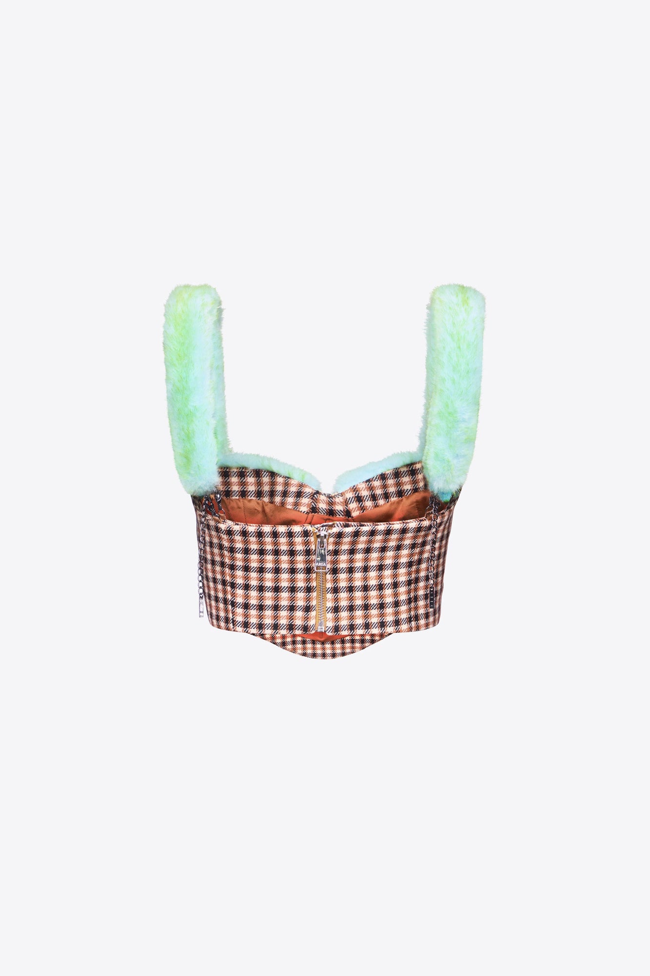 Faux Fur Trim Bustier | Caramel Multi