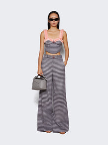 Women | AREA | Faux Fur Trim Bustier Top | Lilac