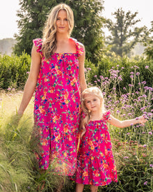 Girl's Twill Celeste Dress | Summer Blooms