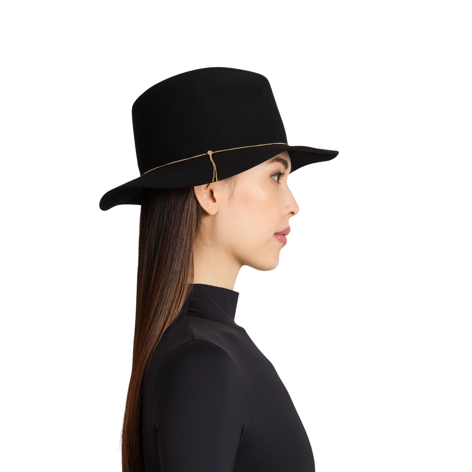 Sandy Wool Felt Fedora | Black