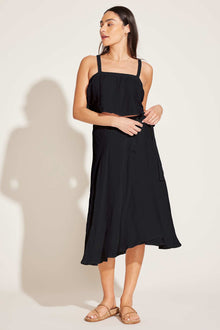 Tallows Blousy Crop Top | Black EcoLinen