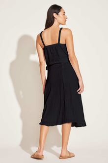 Tallows Blousy Crop Top | Black EcoLinen