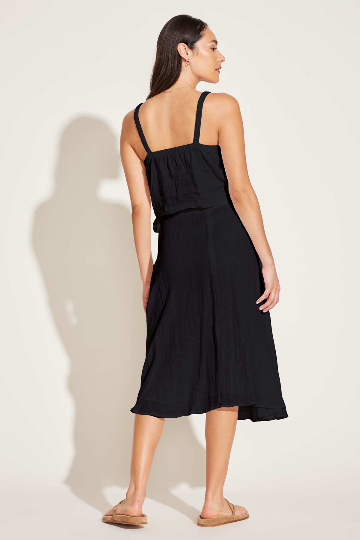 Tallows Blousy Crop Top | Black EcoLinen