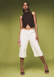 Womens | Valli Mid Rise Bermuda Short | White