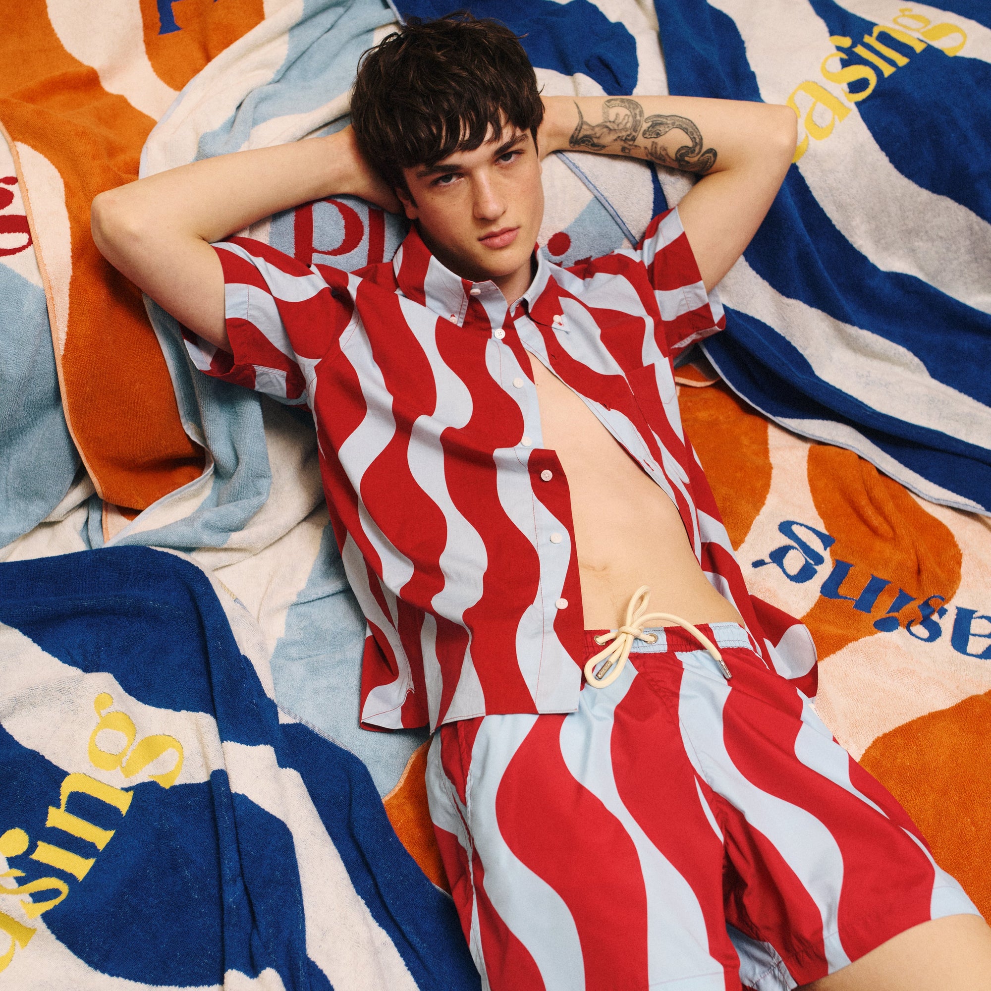 The Squiggle Shirt | Light Cherry Blue