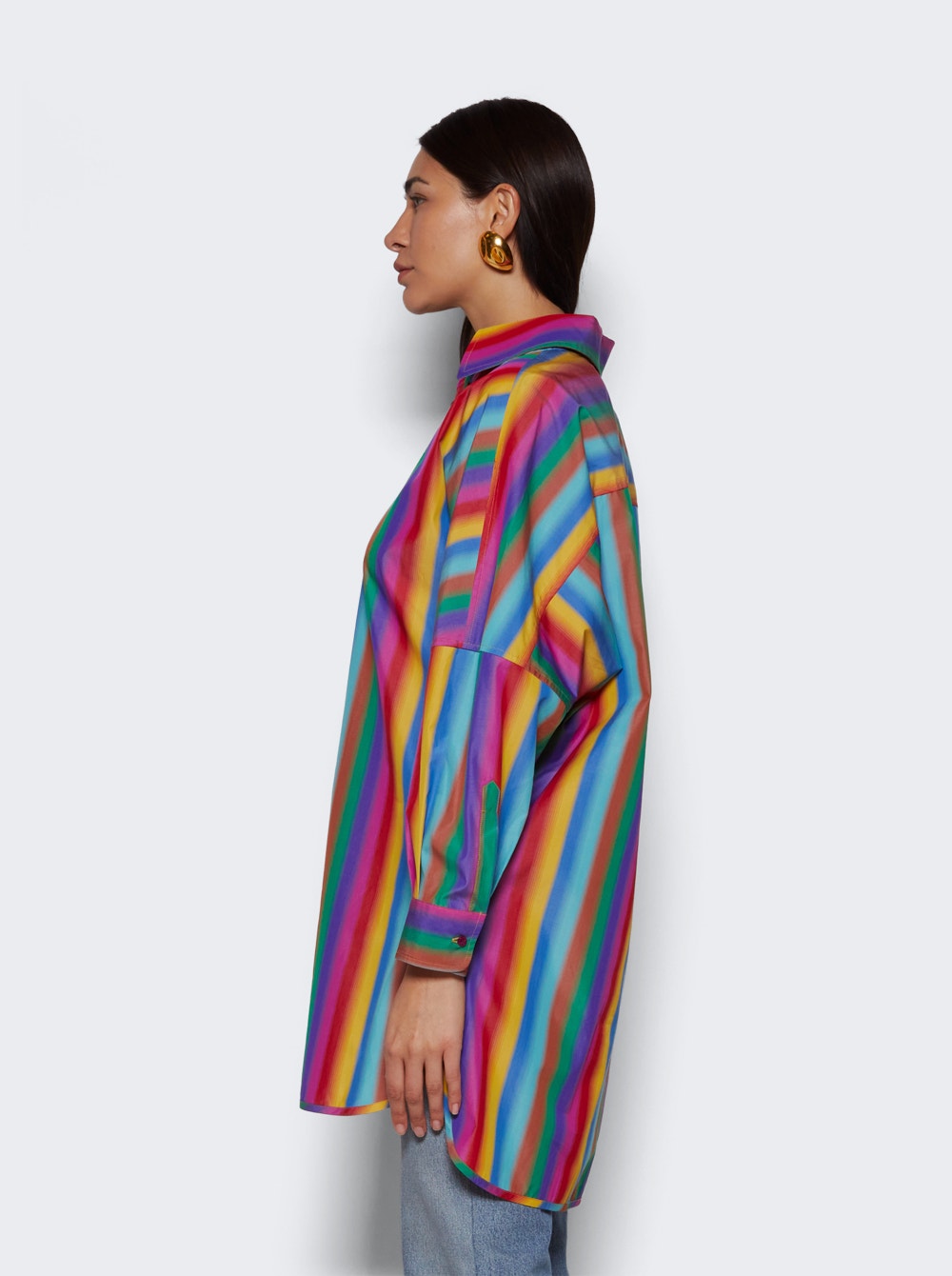 Women | Etro | Oversized Classic Shirt | Rainbow Stripe