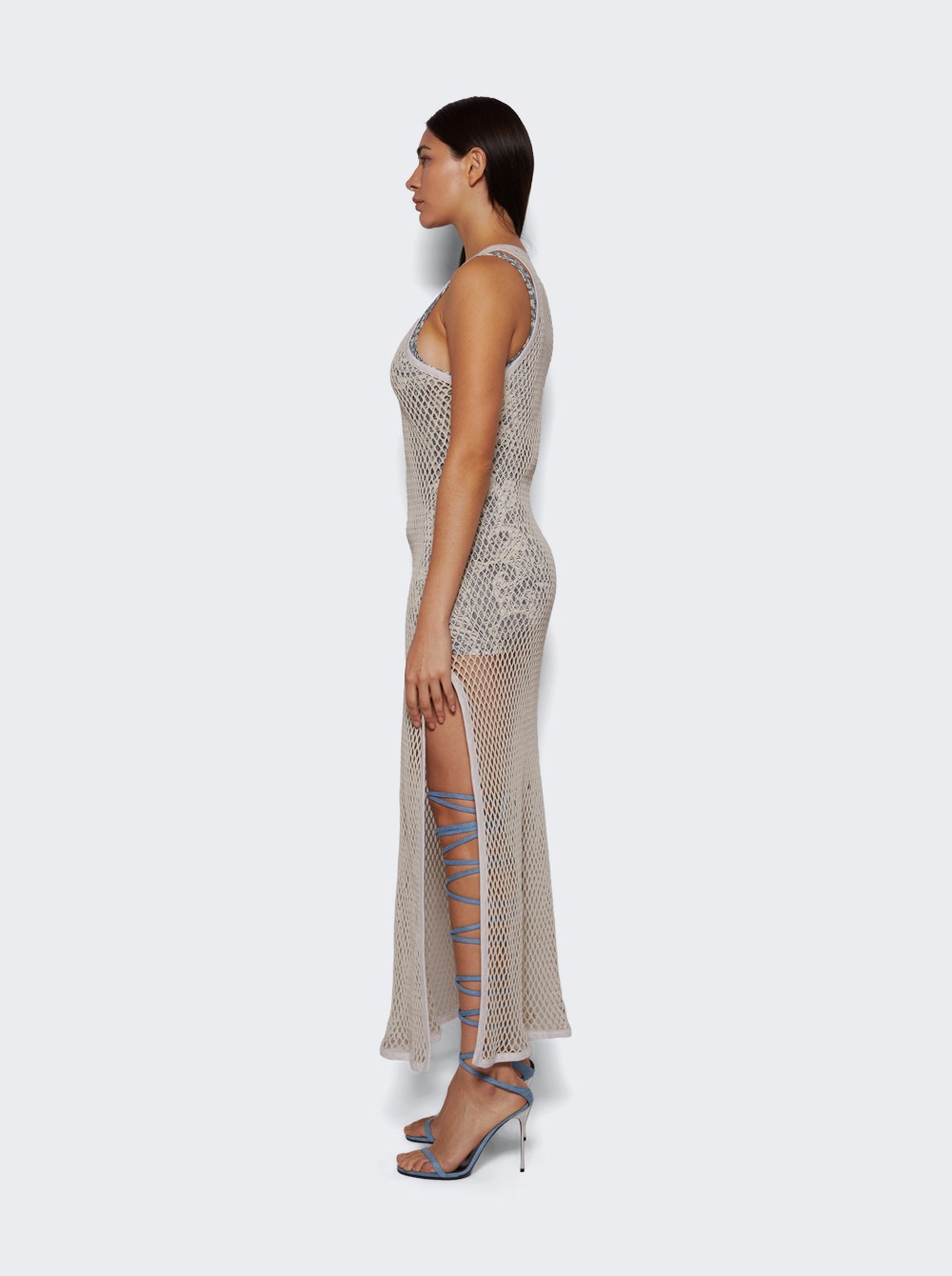 Women | Etro | Knitted Mesh Dress | Off White & Blue