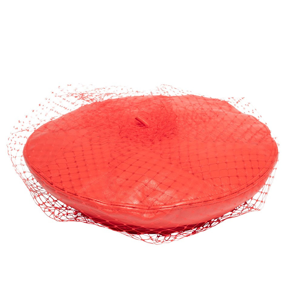 Carter Leather Beret | Red
