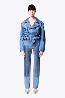 Crystal Embellished Straight Leg Jean