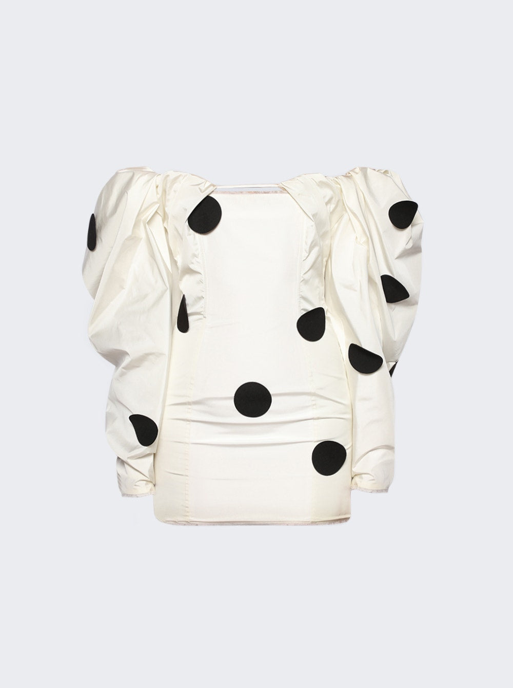 Women | Jacquemus | La Robe Taffeta Mini Dress Off White And Black Dots | Multi