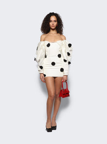 Women | Jacquemus | La Robe Taffeta Mini Dress Off White And Black Dots | Multi