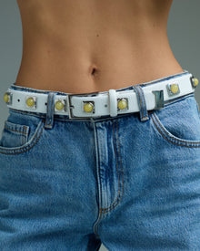 No. 2 Belt | Chalk/Lemon