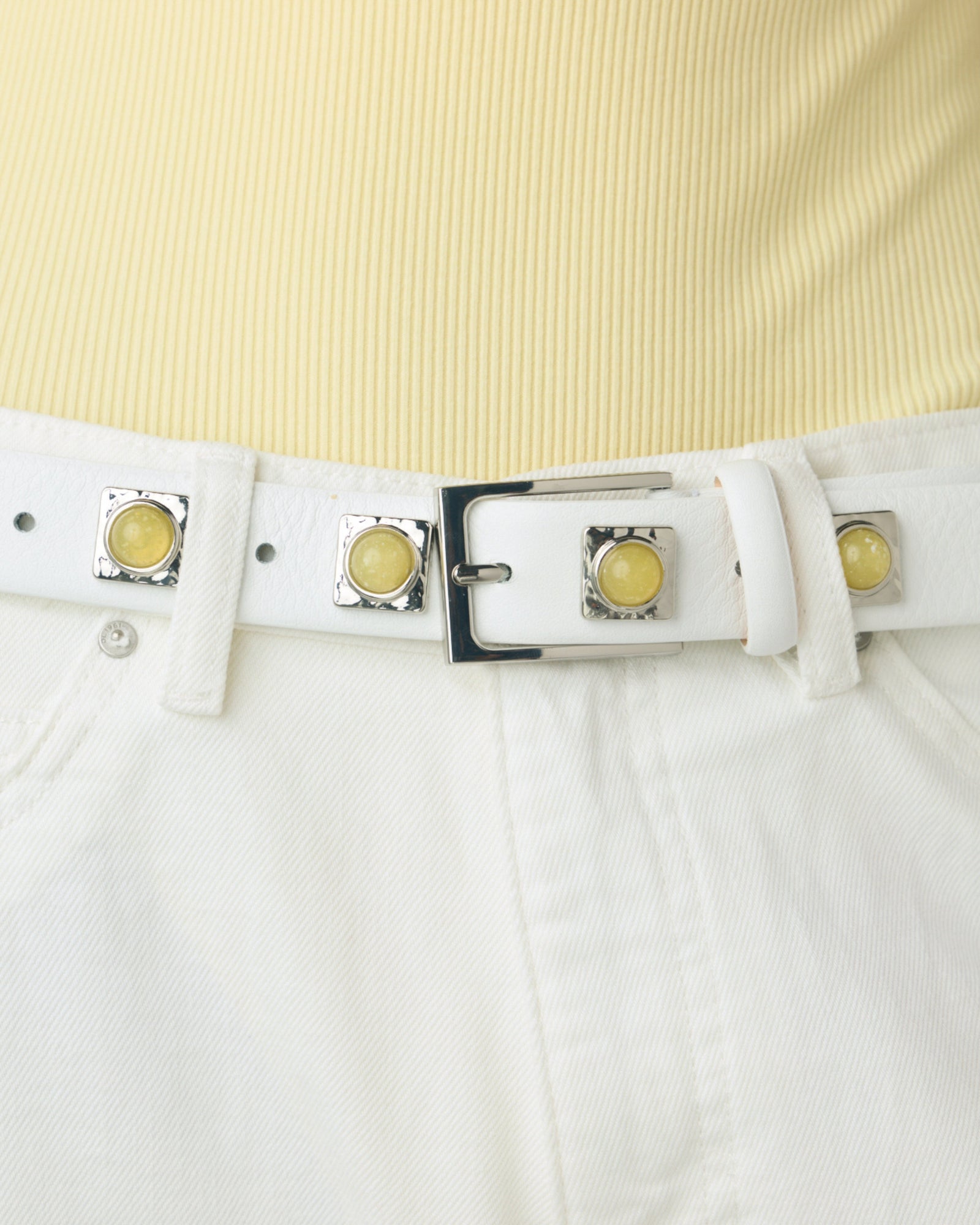 No. 2 Belt | Chalk/Lemon