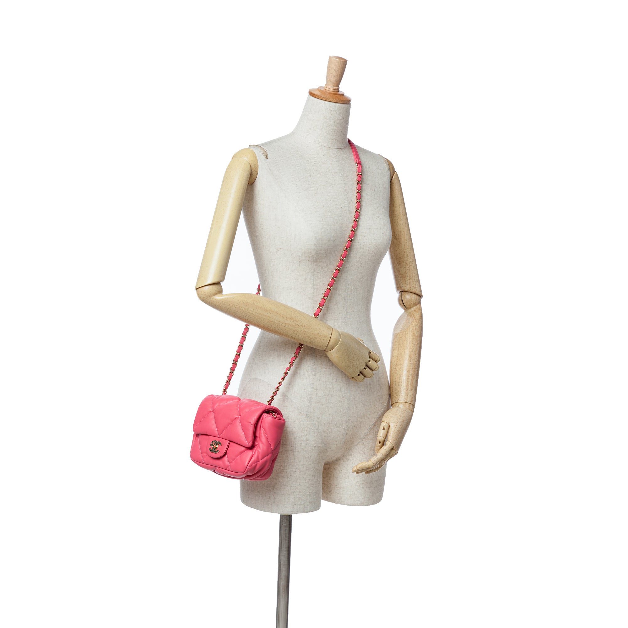 Chanel | Pre-Owned Mini Quilted Calfskin Bubbly Flap | Pink