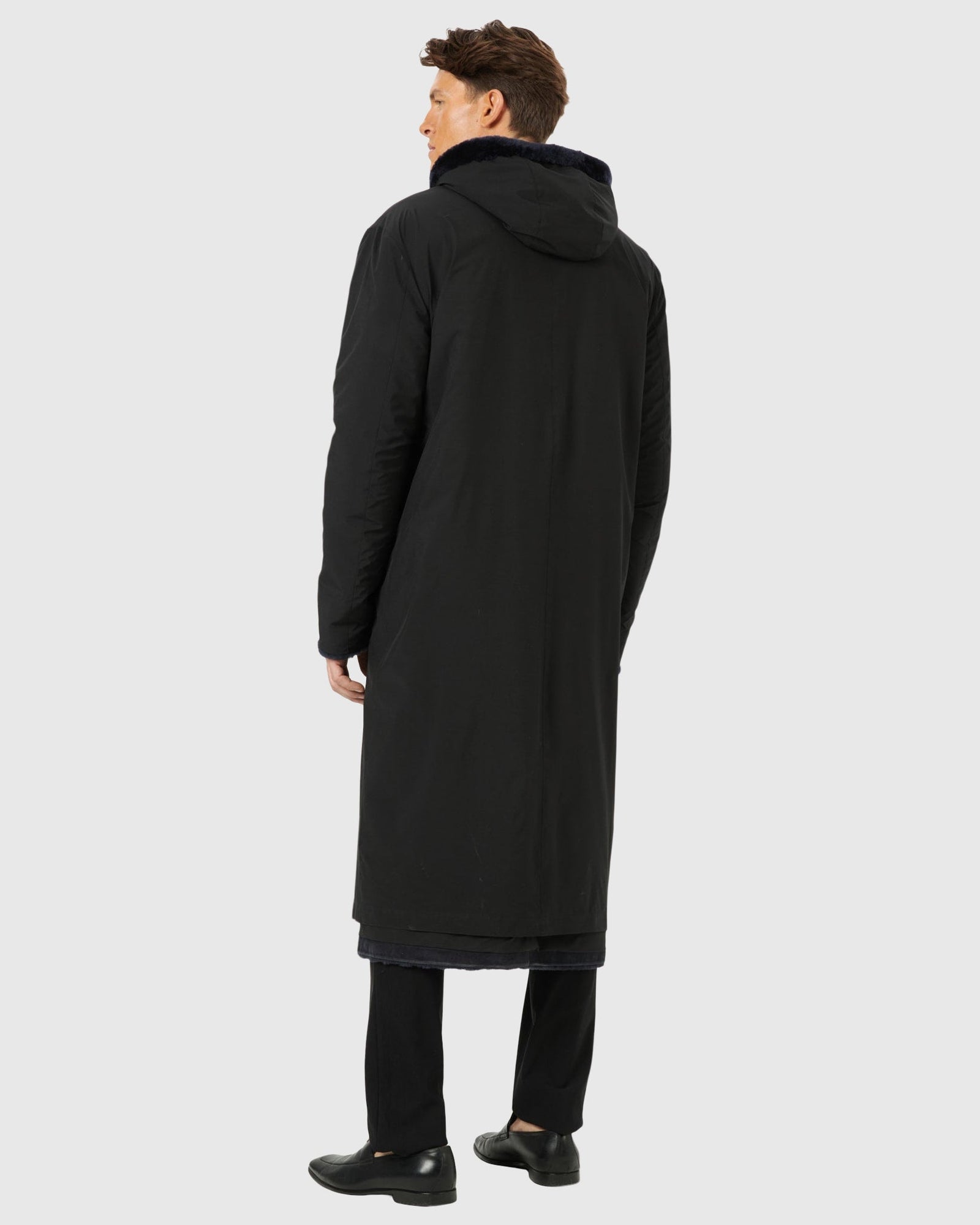 Men | Select Shearling Lamb Reversible Parka | Navy/Black