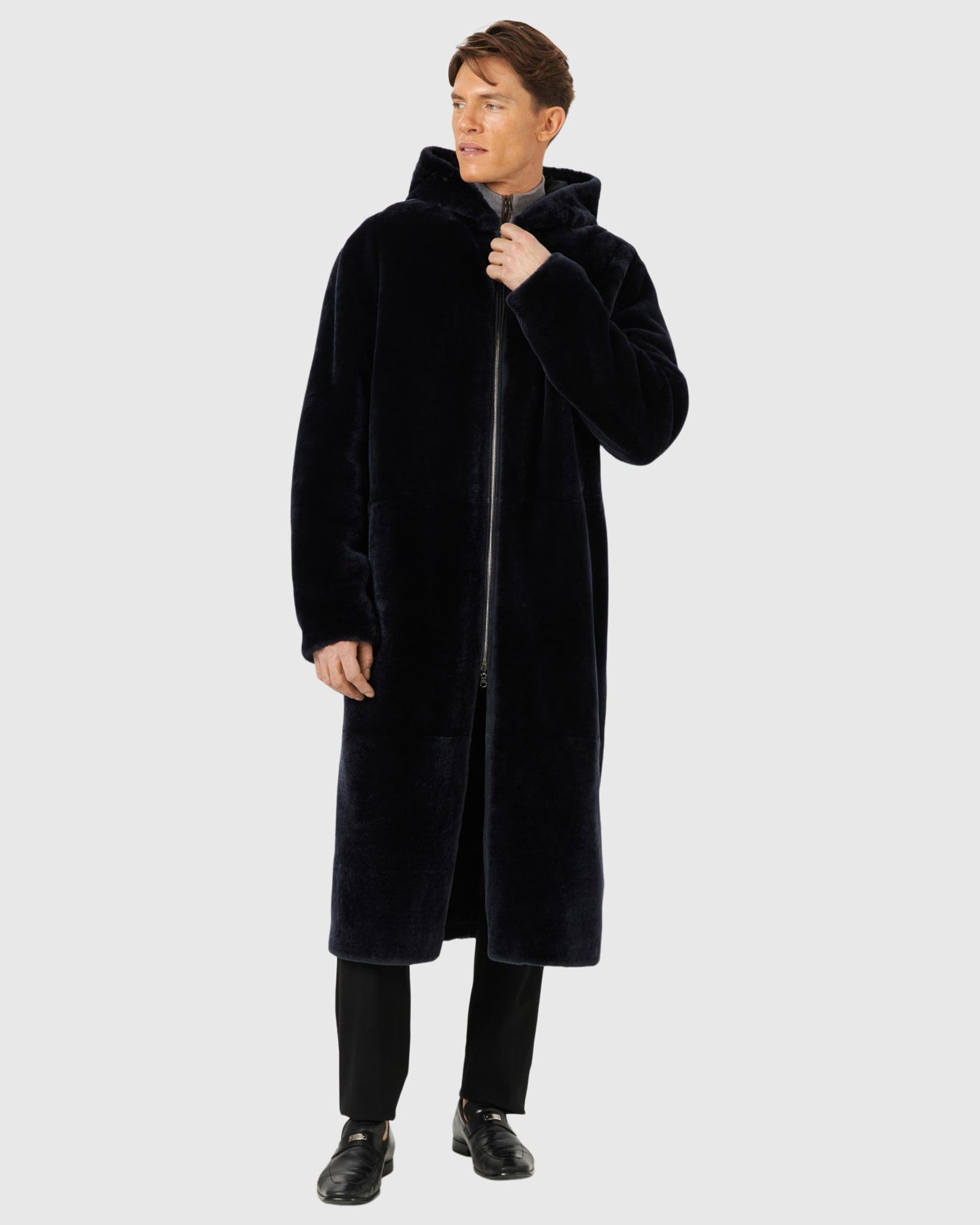 Men | Select Shearling Lamb Reversible Parka | Navy/Black