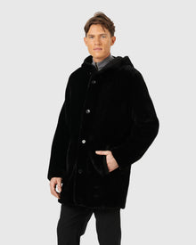 Men | Reversible Select Shearling Lamb Parka | Black/Black