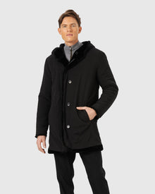 Men | Reversible Select Shearling Lamb Parka | Black/Black