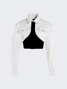 Women | Mugler | Cropped Denim Jacket | White & Black
