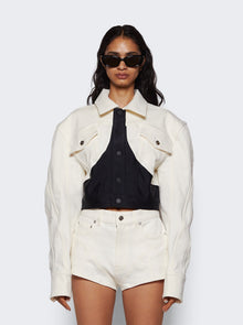 Women | Mugler | Cropped Denim Jacket | White & Black