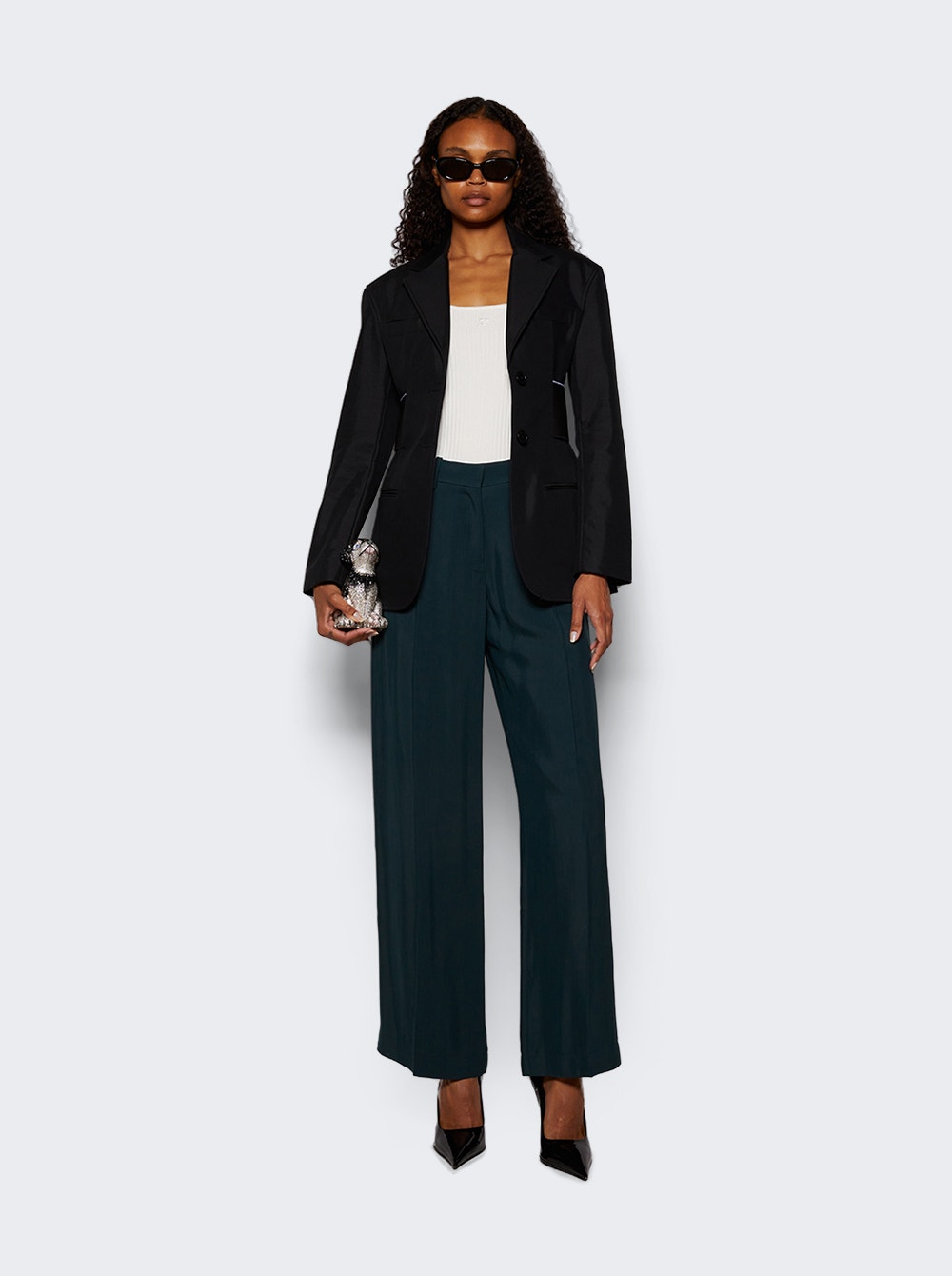 Women | Mugler | Cut Out Trousers | Dark Green