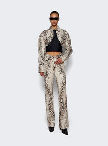Women | Mugler | Cropped Panelled Jacket | Wrapped Snake Roccia
