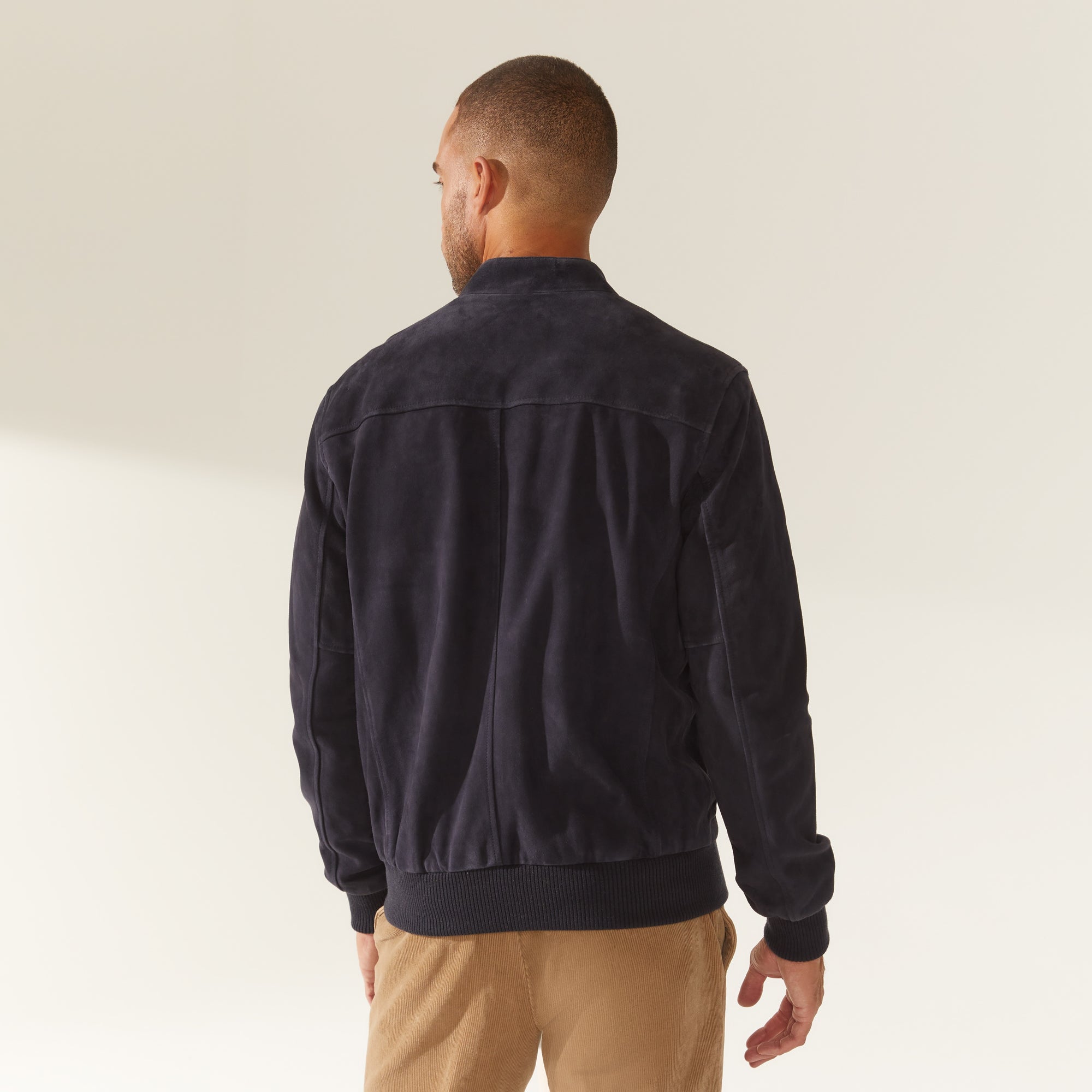 Mens | Chase Suede Bomber Jacket | Navy