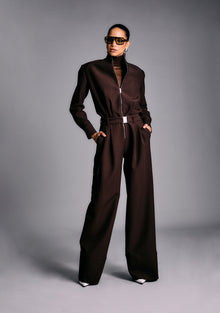 Womens | Vera Crepe Jumpsuit | Ash Brown
